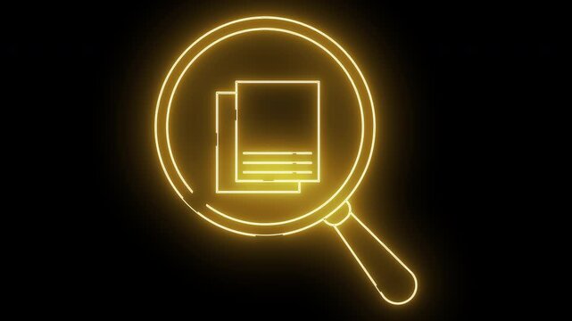 magnifying glass icon and two papers icon