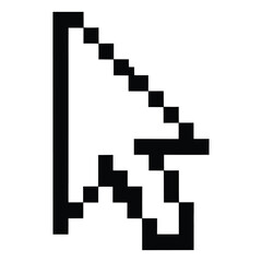  Classic pixelated computer mouse cursor arrow pointing up and to the right