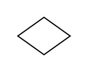 Rhombus Shape Outline Black Stroke Circle Symbol Vector Illustration