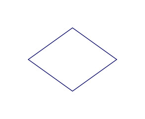Rhombus Geometric Shape Outline Blue Symbol Vector Illustration