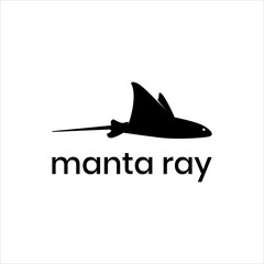 Manta Ray Logo Vector Design Abstract Ocean Fish Underwater Wildlife Icon Symbol Illustration Marine Animal