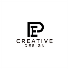Modern Geometric PE EP Logo Design Creative Letter Symbol Vector Company Brand Typography Monogram Abstract Identity Minimal Corporate Elegant Template