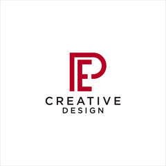 Modern Geometric PE EP Logo Design Creative Letter Symbol Vector Company Brand Typography Monogram Abstract Identity Minimal Corporate Elegant Template
