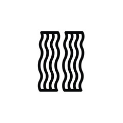 Simple line art icon of two strips of bacon