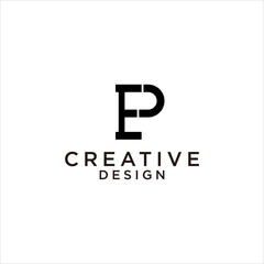 Modern Geometric PE EP Logo Design Creative Letter Symbol Vector Company Brand Typography Monogram Abstract Identity Minimal Corporate Elegant Template