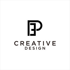 Modern Geometric PE EP Logo Design Creative Letter Symbol Vector Company Brand Typography Monogram Abstract Identity Minimal Corporate Elegant Template