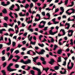 Pink leopard animal skin texture pattern with artistic fur spots, perfect for fashion fabric, wallpaper, and camouflage.