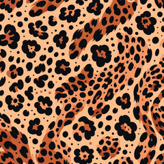 Leopard Fur Camouflage Background. Seamless Animal Wildlife Skin Pattern. Leopard Skin Texture Pattern Vector, subtle motif for wallpaper and apparel.
