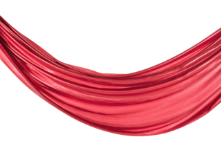 Red Fabric Draped in a Curve Keywords: red, fabric, cloth, textile, material isolated on a transparent background