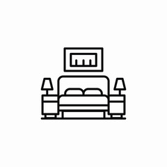 bedroom furniture icon sign vector