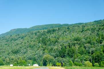 Spectacular view of Fraser Valley countryside around Chilliwack, BC, Canada