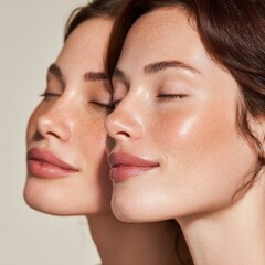 Obraz premium Two women with smooth skin and bright eyes