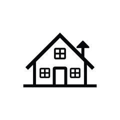 Fototapeta premium Black Home Outline with Transparent Background Design