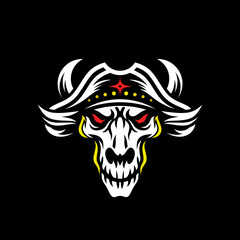 Pirate Skull Mascot Logo Vector Illustration