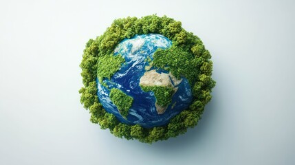 Earth surrounded by green vegetation conceptualizing environment and conservation