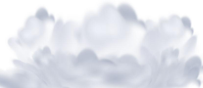 Realistic fluffy white cloud with soft purple hues against a dark sky transparent  background
