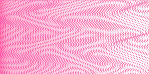 Abstract pink digital dots particles wave pattern background

