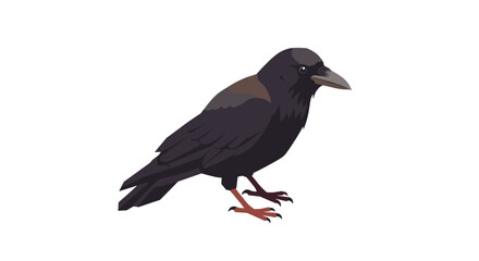 Obraz premium Geometric crow design in minimalist flat style on white background