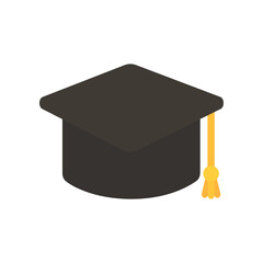 Graduation hat icon. Education, academic, school learning, ceremony concept. Flat vector isolated design illustration. 