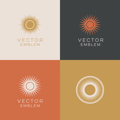 An eye-catching collection of vibrant sun emblems with an array of bold colors, perfect for showcasing creativity and positivity in personal or commercial projects.
