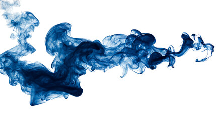 Fototapeta premium abstract blue cloud mist fog smoke curling isolated on white background