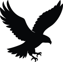 a black eagle is flying in the sky