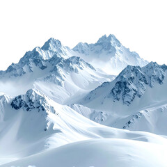 Obraz premium Snowy mountain range, peaks, and slopes