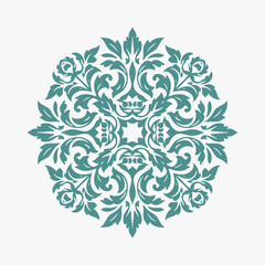 The flat design concept for the Vintage floral ornament.