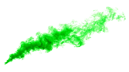 abstract neon green fluffy cloud mist fog smoke curling isolated on white background