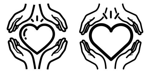 Illustration of hands holding a heart shape