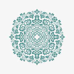 The flat design concept for the Vintage floral ornament.