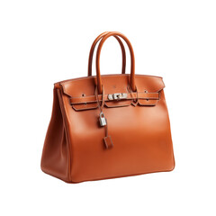 Luxurious brown leather handbag on display with fine craftsmanship and elegant design for fashion enthusiasts