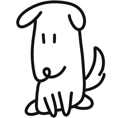 Minimal Sitting Dog Outline