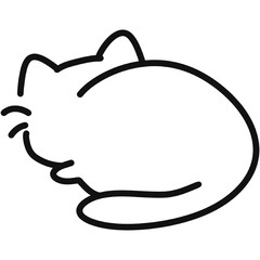 Sleeping Cat from Behind Outline