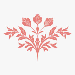 The flat design concept for the Vintage floral ornament.