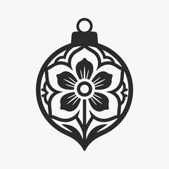 The flat design concept for the Vintage floral ornament.