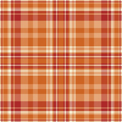 Warm tartan pattern in shades of orange, red, and cream. Classic fabric design, ideal for backgrounds, textiles, or holidaythemed graphics. Cozy, versatile, and timeless.