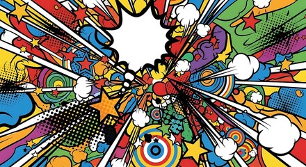 Obraz premium Colorful Comic Book Explosion Art.