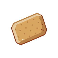 An isolated closeup of square crackers on a white background is a delicious food snack