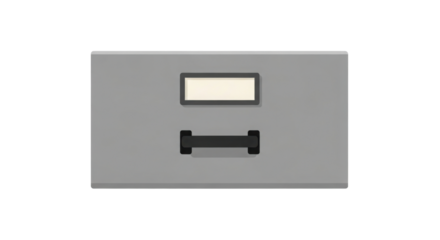 Filing cabinet drawer front view isolated PNG with Transparent Background