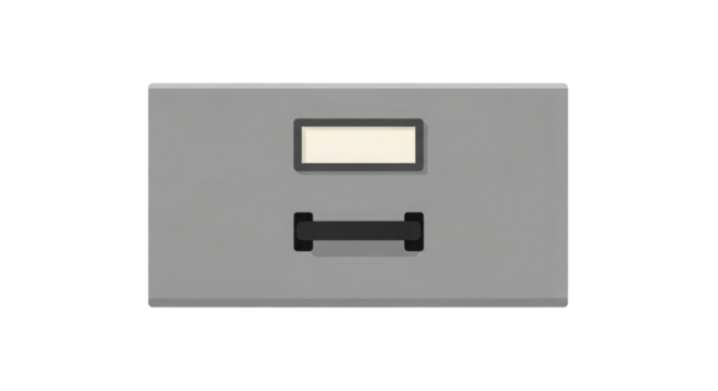 Filing cabinet drawer front view isolated PNG with Transparent Background