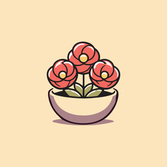 Simple flower pot logo