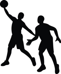 basketball players silhouette © Pink