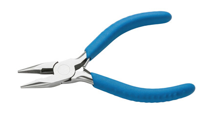Fototapeta premium Needle nose pliers with blue handles isolated PNG with Transparent Background