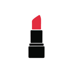Glamorous red lipstick tube closeup on a white background for beauty and fashion style