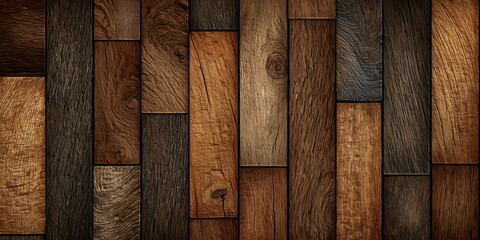 Rustic wood planks forming abstract wall background