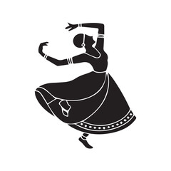 Dancing woman cartoon vector illustration silhouette drawing of a girl in a hat for people art or character designs