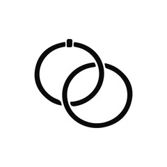 Gold and silver wedding rings vector illustration on white, a pair of round metal rings symbolizing love and marriage