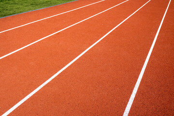 Running tracks at the stadium, sports.
