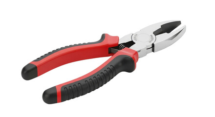 Obraz premium Red and black handled pliers for tool repair isolated PNG with Transparent Background